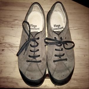 Finn Comfort Soho Brown Leather Low Top Lace Up Sneaker Shoes Womens 40/9